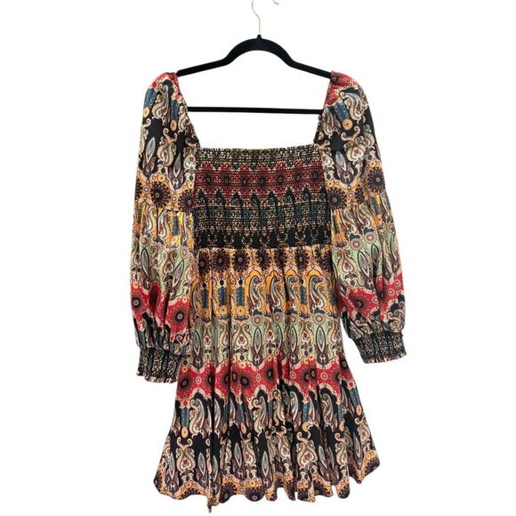 Alice + Olivia Julissa Empire Waist Mini Dress Now And Forever Tangerine Size 6 - Picture 2 of 16